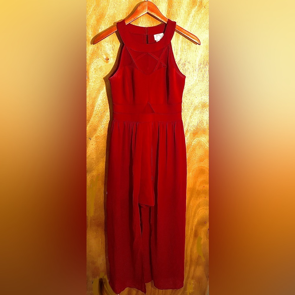 Red shorts romper